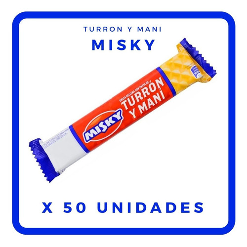 Turron De Mani Misky Caja De 50 Unidades