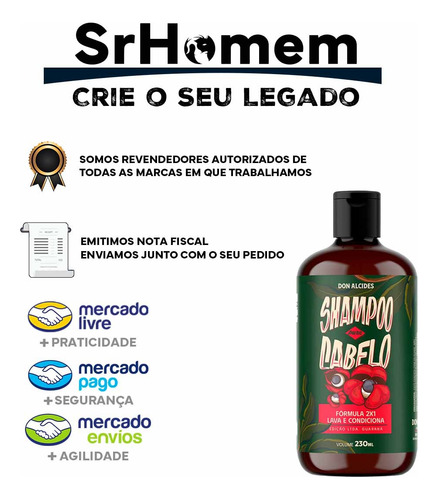 Shampoo Para Cabelo Masculino Guaraná 230ml Don Alcides