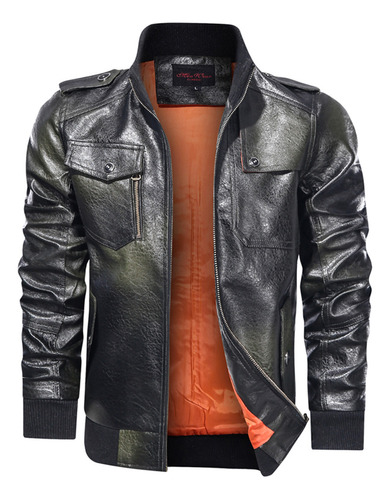 Chaqueta Cómoda Para Hombre, Color Puro, Con Cremallera, Cue