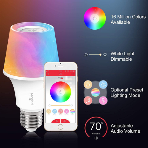 Sengled Solo Rgbw Bluetooth Bulb Altavoz Multi Color Cambio