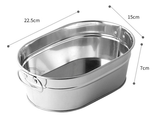 New,. Cesta Ovalada Para Patatas Fritas De Acero 7 Cm De