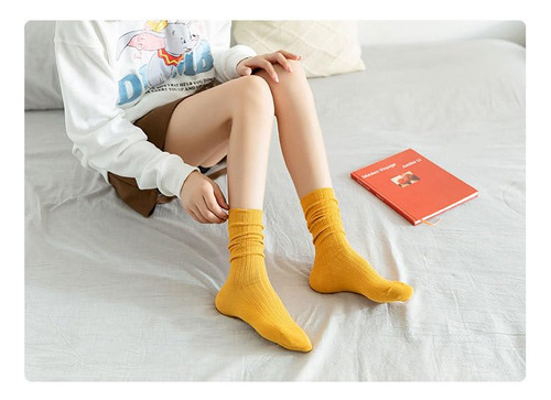 6 Pares Calcetines De Mujer Calcetines De Algodón De