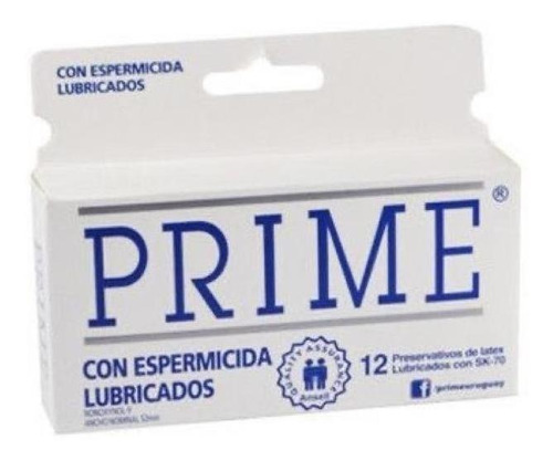 Preservativos Prime X 12 Un  Blanco Espermicida