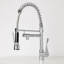 Comprar Griferia canilla monocomando Nilo Frida Cocina Gourmet Premium plateado brillante Canilla Doble Sistema Movil 360° Pico aireador Cierre Ceramico De Alta Tecnologia diseño italiano lista para instalar