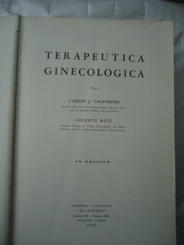 Terapeutica Ginecologica - Carlos Caltroni - Vicente Ruiz - 