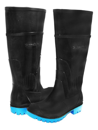 Bota Bata Tornado Pvc Hule Negro/azul Industria Lluvia