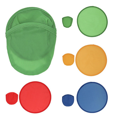 Paquete De 10 Frisbee Plegable De Tela Color Verde
