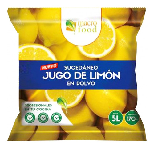 10 Sucedaneo De Limon En Polvo / Rinde 5 Lts C/u. Agronewen