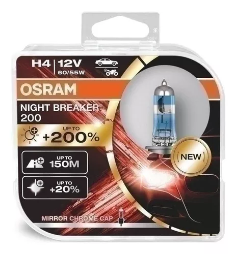 OSRAM NIGHT BREAKER 200, H7, + 200% más de luz, lámpara de faro