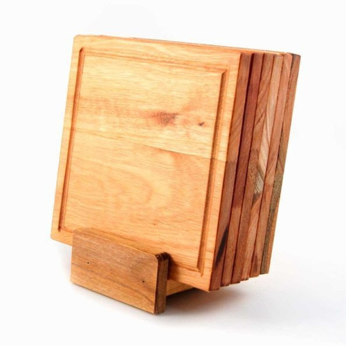 Imagen 2 de 3 de Tabla Madera Plato Asado X6 Unidades