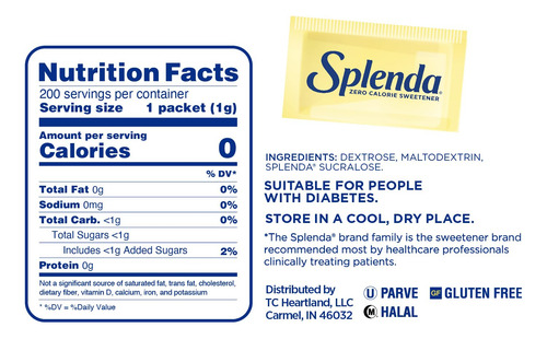 Adoçante Splenda Zero Calorie 200 Pacotes
