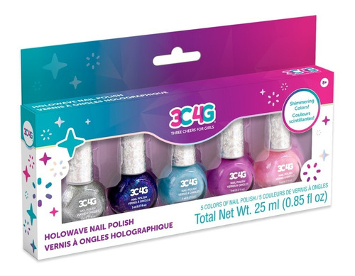 Set De Esmalte De Uñas Colores Holograficos Pack X5