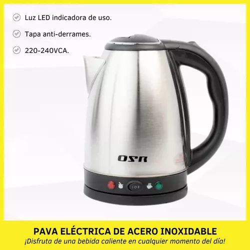 Pava Eléctrica Corte Mate Y Cafe Osr Acero Inoxidable 2 Lts