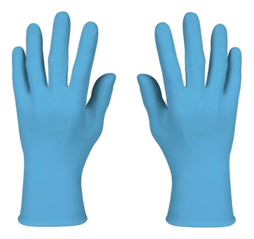 Guantes De Nitrilo Azul Sin Polvo X400 Unidades Talle M Color Celeste Unidades Por Envase 100