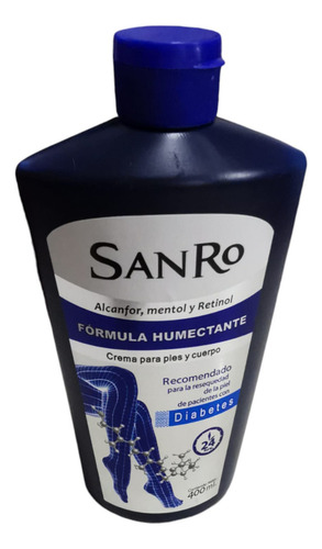 Crema Humectante Pies Y Cuerpo pacientes con Diabetes SanRo 400ml