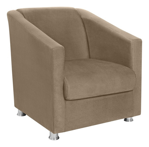 Poltrona Decorativa Bia Suede Marrom Claro Mpassos