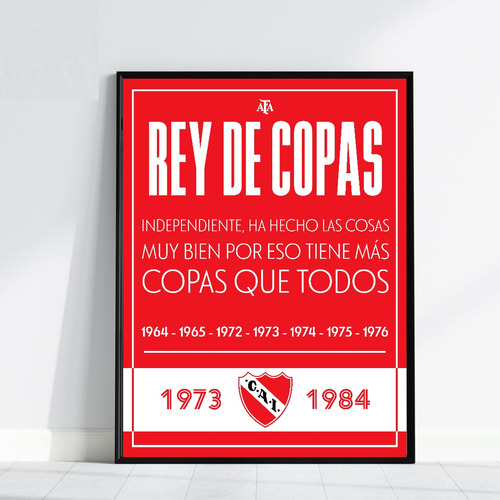 Cuadro Futbol Independiente Rey De Copas - Ideal Regalo