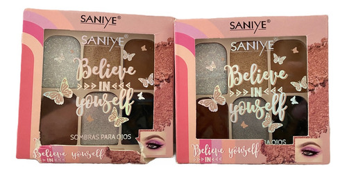 2 Piezas De Sombras Para Ojos Saniye Con 6 Tonos