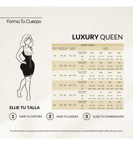 Faja Luxury Cintura-cadera Media Pierna Broche Lux-213 Negro 2xs-xl