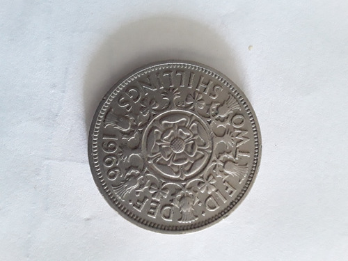 Monedas De Plata De 2 Shillings 1966 Inglaterra Elizabeth Ii