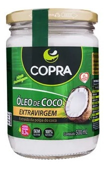 Imagem 1 de 2 de Óleo De Coco Extra Virgem Vidro 500 Ml Copra