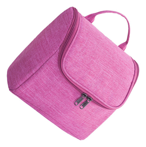 Neceser Impermeable Rosa De Tela Oxford De Gran Capacidad