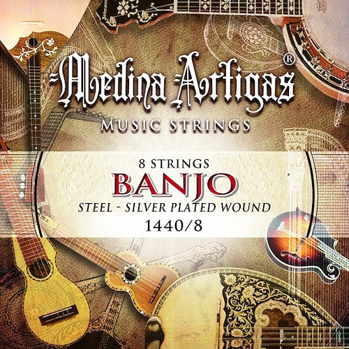 Medina Artigas 011440/8 Encordado Banjo Aleacion Plateada 8c