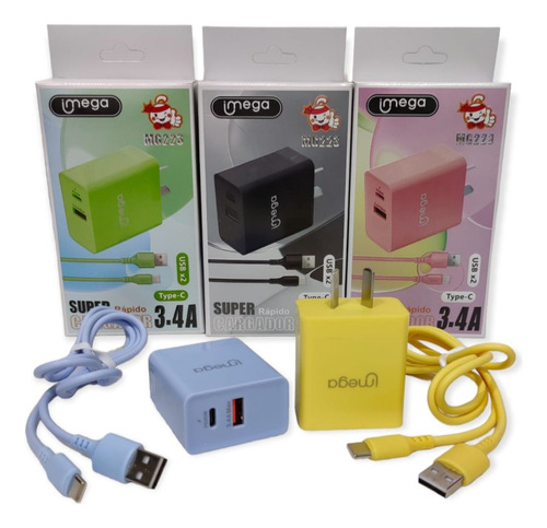 Cargador Usb Tipo C Mg223 Pack X 10 Unidades 