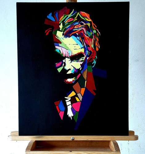 Cuadro Decorativo Hecho A Mano Joker Heath Ledger Abstrata