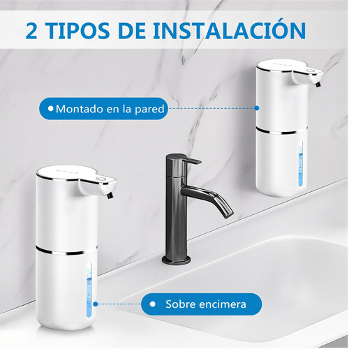 Dispensador De Jabón Espuma Automático Recargable Usb 380ml Vabessa Color Blanco