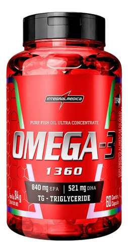 Ômega 3 Concentrado 1.360mg Com Vitamina E (60 Caps) Sem Sabor