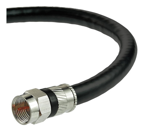 Cable Coaxial Audio/video Rg6, Conectores F-macho | Negro