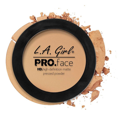 Base de maquillaje en polvo L.A. Colors Pro Hd Pro Powder Polvo Compacto Hd Pro Face Powder tono soft honey - 25floz 7g