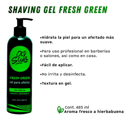 Old Scull Shaving Gel Fresh Green 485 Ml