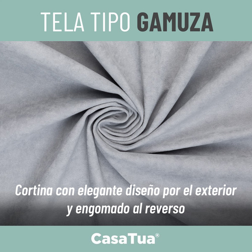 Cortina Blackout 100% 135x220cm Tipo Gamuza Casatua Set De 2 Gris Claro