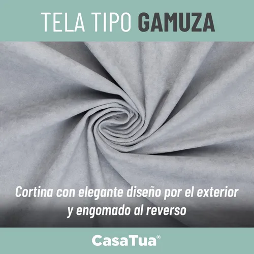 Cortina Blackout 100% 135x220cm Tipo Gamuza Casatua Set De 2 Gris Claro