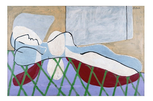Cuadro Canvas Mujer Acostada Picasso 60x90 M Y C