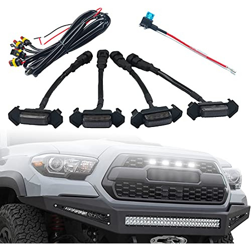 4 Luces De Rejilla Led Fusible Y Arnés, Luces Raptor T...