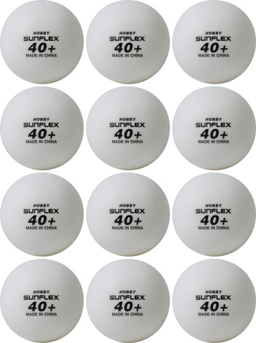 Sunflex Hobby Pelota Tenis Mesa 12 Ping-pong Plastico 40 Do