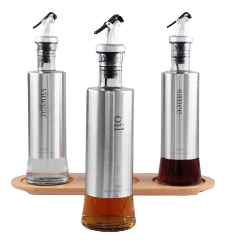 3 X Botellas Dosificadoras Dispensador Silicona Aceite Vino