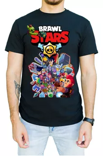 Camiseta Gamer Brawl Stars Preta 100% Algodão Fio30.1 Blusa