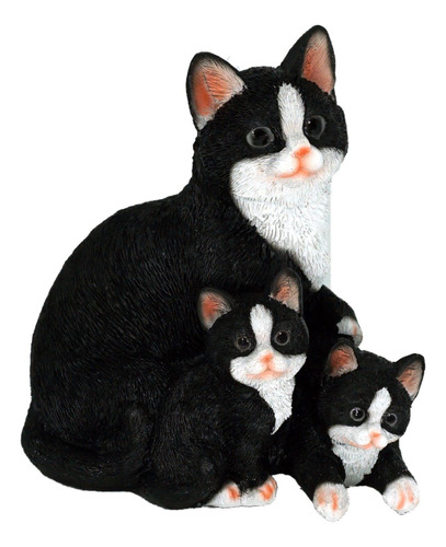 Gojoamoy Figura Estatua Gato Gatito Jardin Negro Precioso