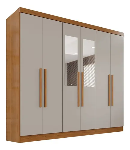 Guarda-roupa Casal Com Espelho 6 Portas 2 Gavetas França