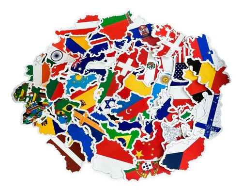 comprar Kit 50 Und Adesivos Bandeiras Recortadas Territórios Países