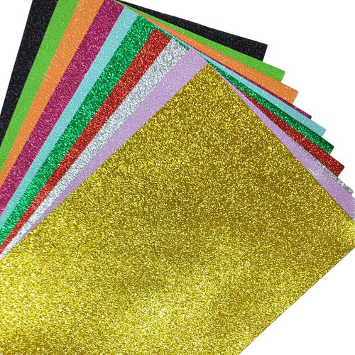 10 sábanas Eva con purpurina de 30 x 20 cm para manualidades, escuela o decoración en color verde agua