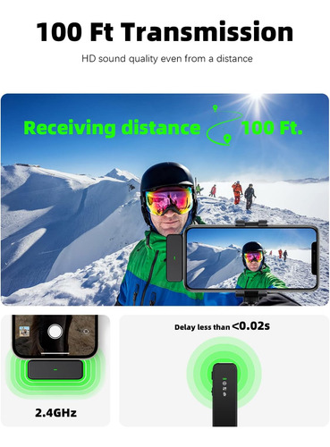 Micrófono Lavalier Inalámbrico iPhone Cancelación De...
