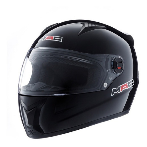 Casco Moto Integral Mac Street Negro Brillo Floni Motos