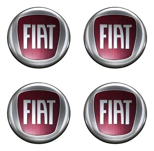 Emblema Adesivo Calota Fiat Argo Resinado Vermelho 48mm Jogo Cor Fiat Vermelho