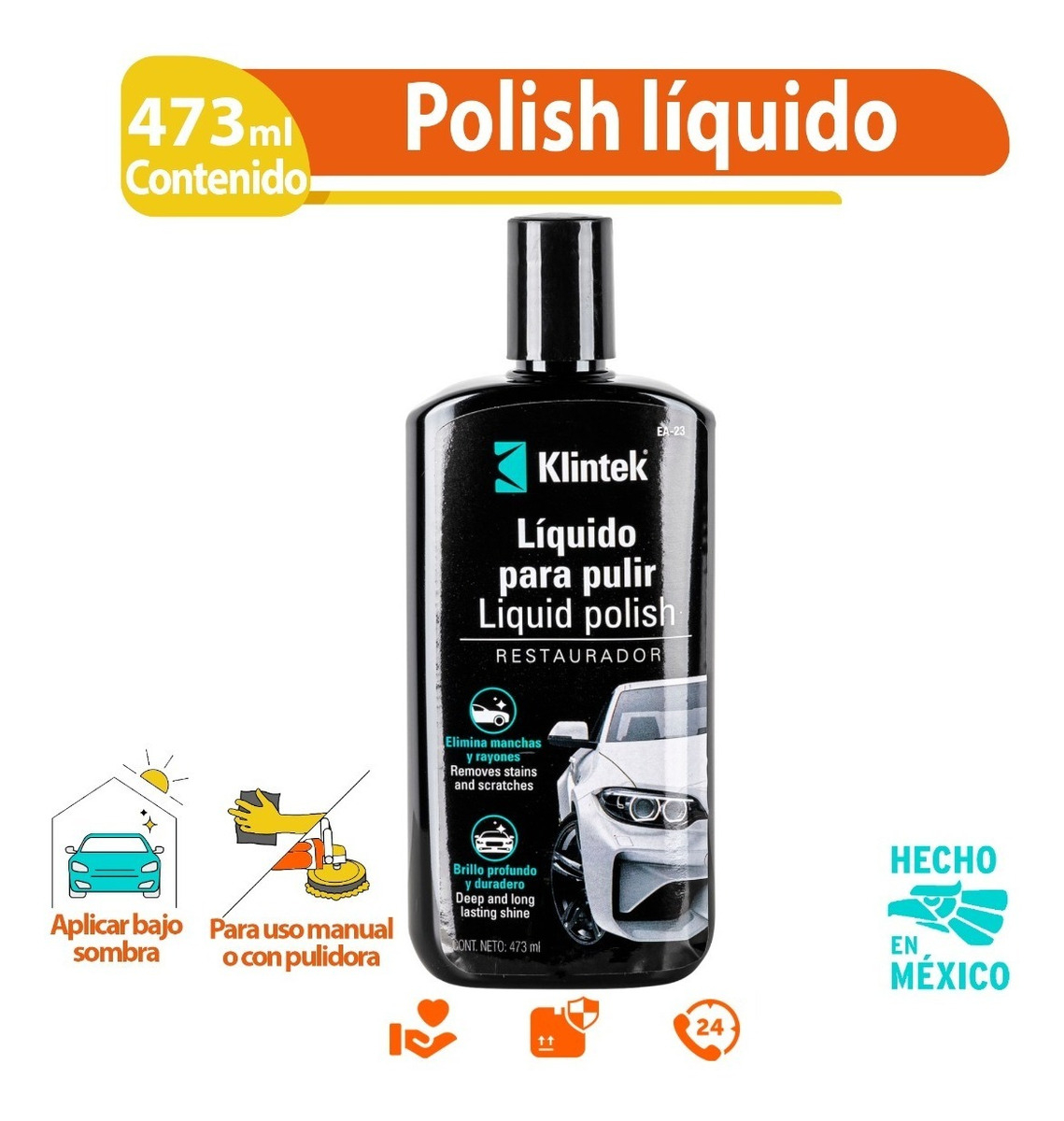 Polish Liquido Para Pulir Restaurador 473 Ml Klintek 57087