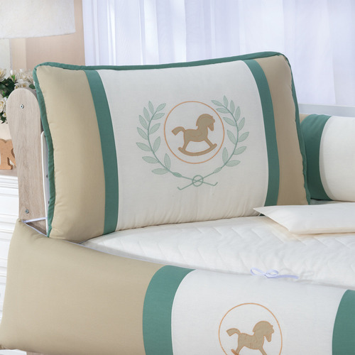 Kit Berço Para Bebê Americano 10 Peças 100% Algodão Classico Madri Horse Luckbaby
